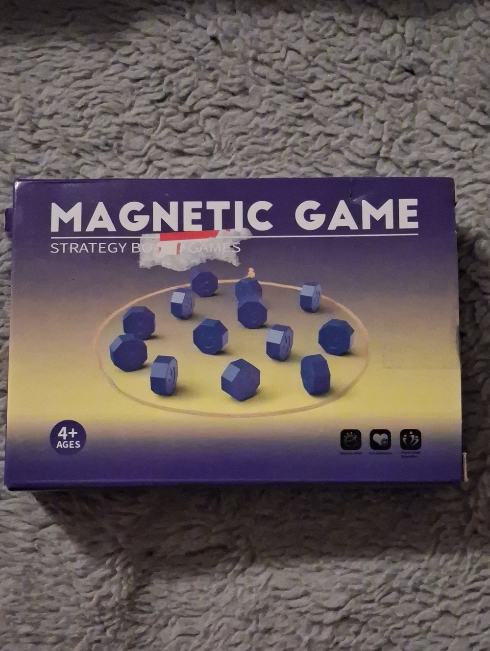 Magnetic Game Strategy Board - Purple Magnetic Pieces